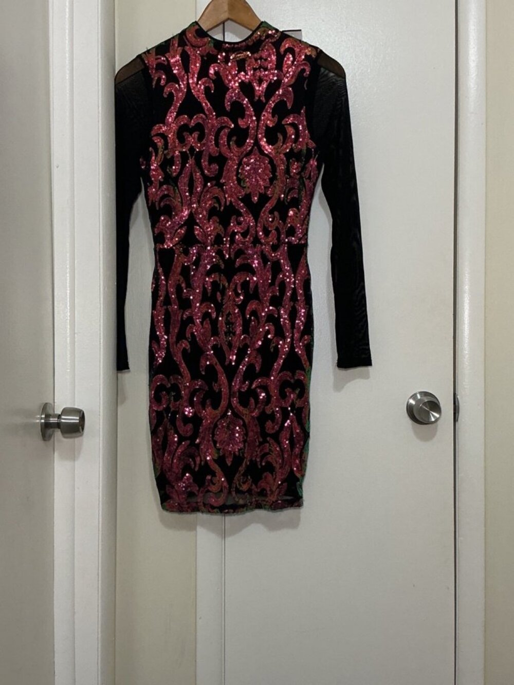 Haute Monde Black Pink Sequin Bodycon Dress - Party Dress